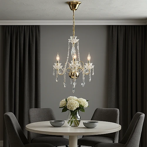 نجف مودرن شمعدان ذهبي + فضيE14*3