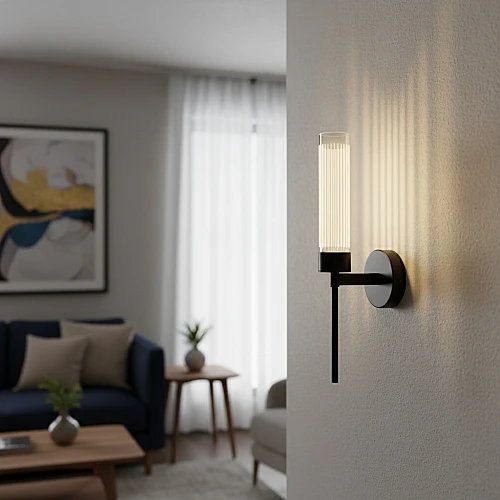 إضاءة ابليك حائط مودرن اسود لون الانارة 3اضاءات 5 واط