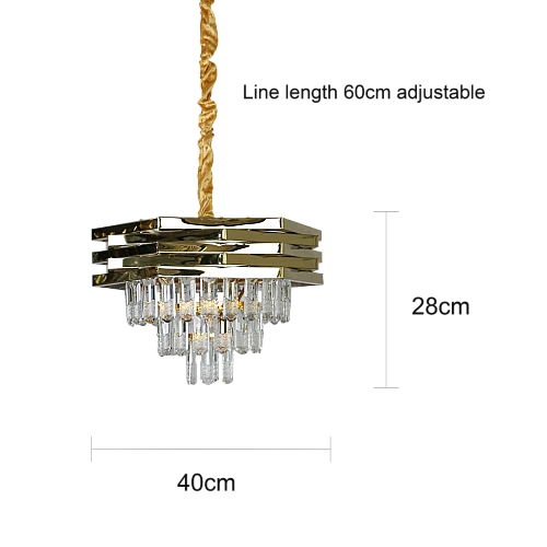 نجف علاقي كريستال ذهبي E14*5L قطر 400 ملم