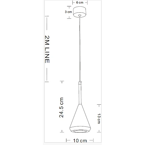  صورة منتج سلندر علاقي بشكل اسطواني قاعدة GU10 سلك طول 2 متر موديل HU2514/1BK
