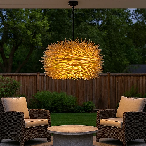 علاقي مودرن 2 متر خشبي E27*1