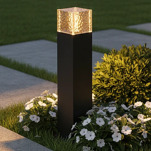 فانوس جلاسي 60 سانتي اسود + شفاف E27