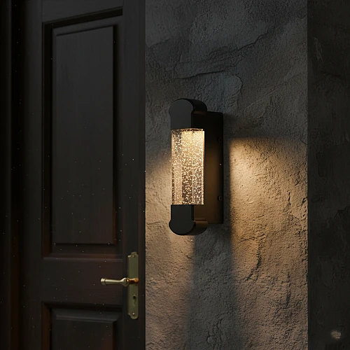 ابليك خارجي فاخر اسود لون الانارة اصفر