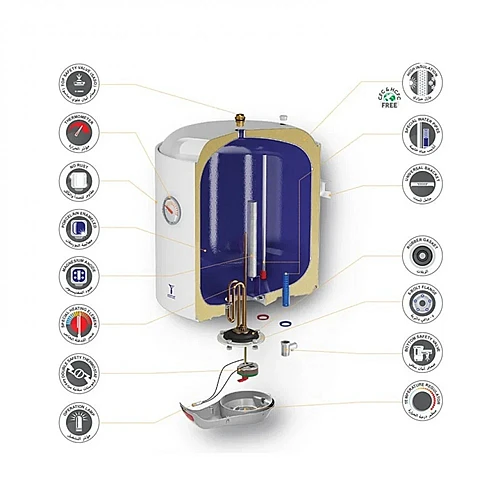 سخان ماء خزف عامودي 80 لتر الخزف السعودي