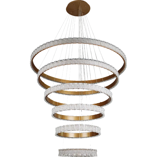 نجف مودرن 6 حلقات ذهبي لون الانارة 3 اضاءات 400 واط