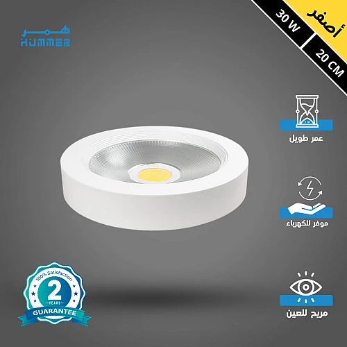 كشاف لطش لون الاضاءة اصفر 20 سم عاكس شفاف 30 واط