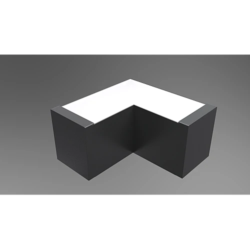 كشاف مسطرة شكل L معلقة مقاس غطاء اسود لون الانارة اصفر 8 واط