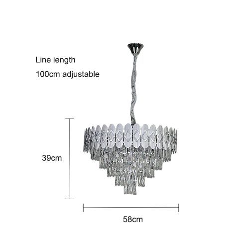 نجف مودرن فضي E14*9L قطر 600 ملم