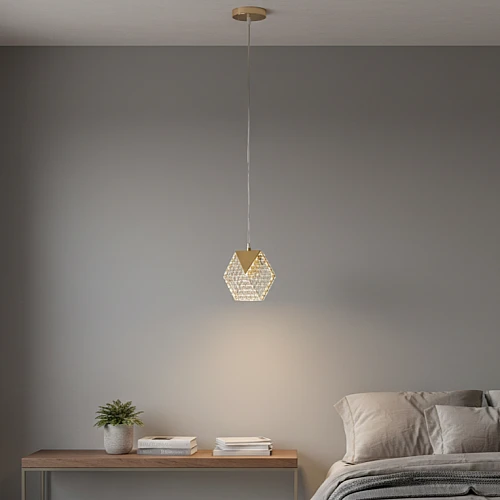 نجف مودرن 1 متر ذهبي لون الانارة 3اضاءات 5 واط مفرد