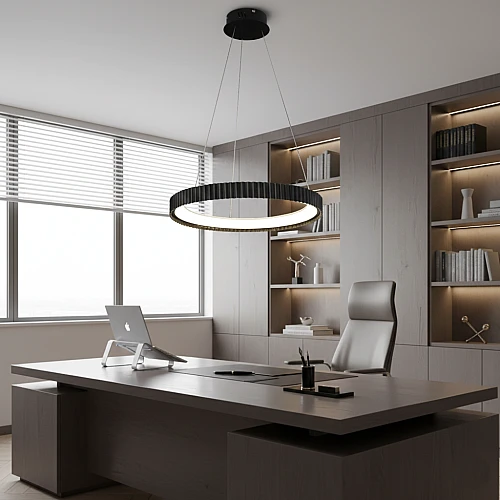 نجف أسود لون الانارة 3 اضاءات 42 واط قطر 60 سم