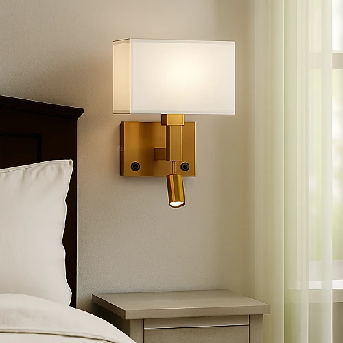 إضاءة أبليك حائط مودرن زيتي لون الانارة اصفر مع قاعدة لمبات تركيب E14*1