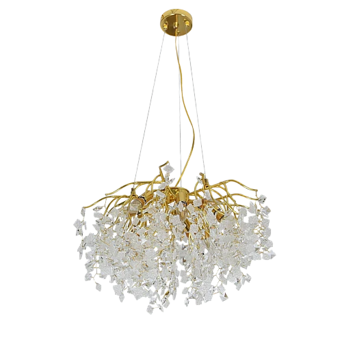 نجف قروش مودرن ذهبي + شفاف E14*10 مقاس 600 ملم