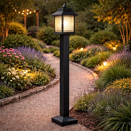 فانوس حديقة 1 متر غطاء لون اسود