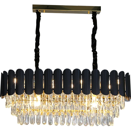 نجف مودرن غطاء اسود مع ذهبي قطر 80 سم E14*15