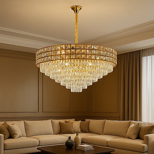 نجف مودرن ذهبي E14*22 مقاس 1000 ملم