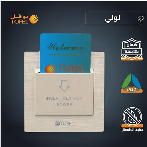 مفتاح كهرباء بطاقة ابو كرت 32 امبير لون لولي فاخر توفل