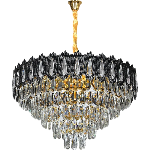 علاقي مودرن اسود + ذهبي E14*9 مقاس 600 ملم