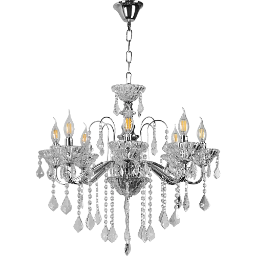 علاقي مودرن فضي + شفاف E14*8