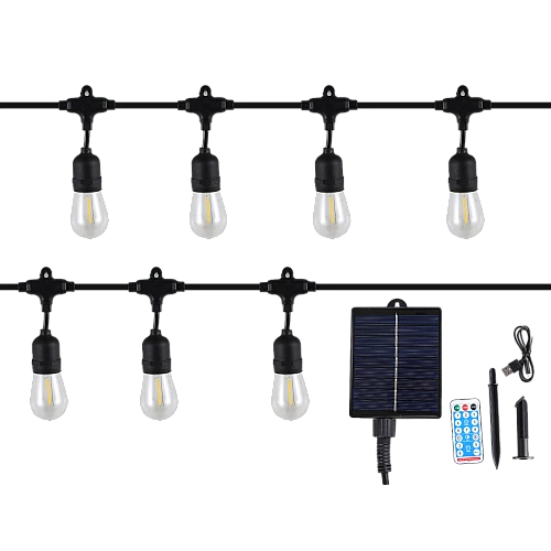 عقدة طاقة  شمسية  20 متر  اسود + اصفر 20 لمبات