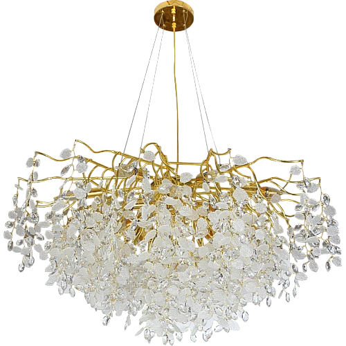 نجف قروش مودرن ذهبي + شفاف E14*15 مقاس 1000 ملم