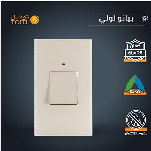 مفتاح مكيف مستطيل 45 امبير لون بيانو لولي