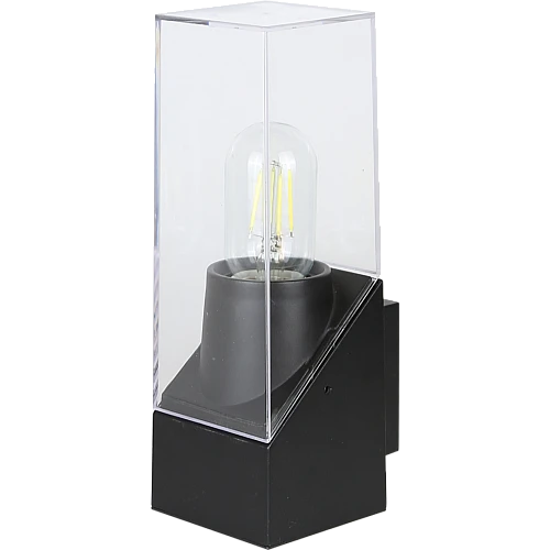 فانوس جداري اسود مع شفافE27 مفرد