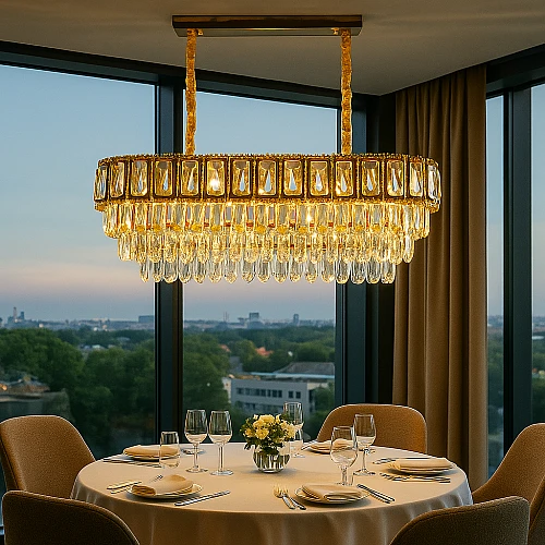 نجف مودرن ذهبي E14*10 مقاس 800*300 ملم