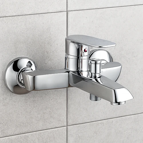 خلاط دش نحاس زنك مدور مع طقم سماعة كروم