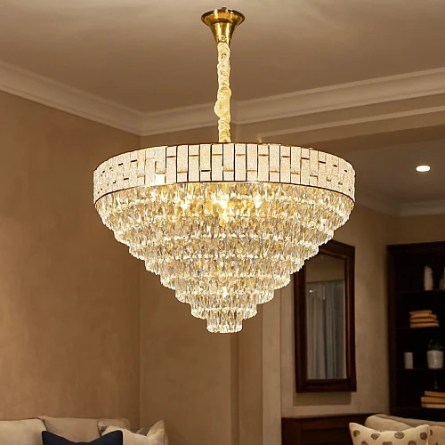 نجف مودرن قطعتين ذهبي E14*5 مقاس 1000 ملم