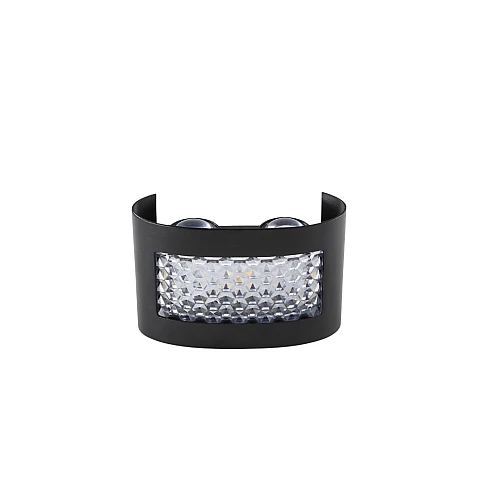 جداري بوابة خارجي اسود + شفاف لون الانارة اصفر 4 عيون 7 واط LED