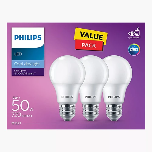 لمبات ليد فيليبس 7 واط موفرة للكهرباء 3 حبات