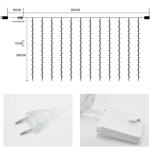 ستارة إضاءة LED صفراء 3x3 متر للاستخدام الخارجي والديكور