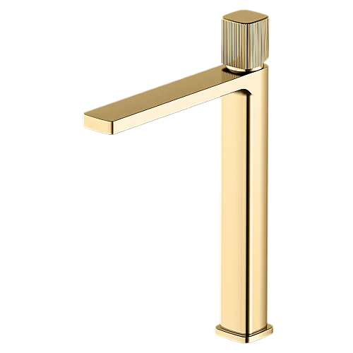 خلاط مغسلة طويل نحاس + زنك مودرن ذهبي مطفي+ذهبي مطفي