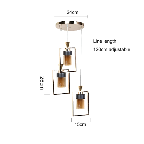 علاقي مودرن ذهبي E27*3