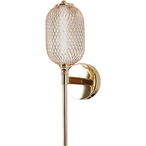 إضاءة جدارية مفرد شبك ذهبي لون الانارة 3اضاءات 3 واط