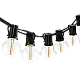 عقد إضاءة خارجي أسود 22 متر 75 لمبة E12 مُعلق في حديقة منزل