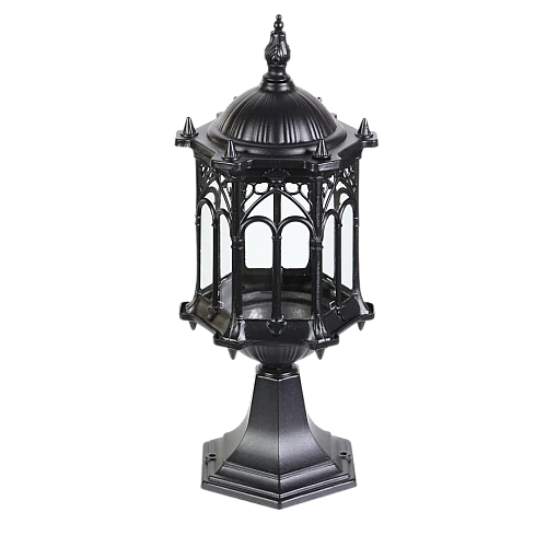 فانوس اسلامي خارجي جلاسي خارجي اسود صغير المينيوم E27