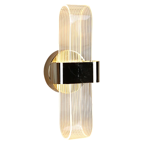 إضاءة جدارية اكريليك مودرن ذهبي لون الانارة 3 اضاءات 7 واط