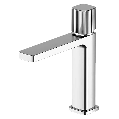 خلاط مغسلة قصير نحاس + زنك مودرن فضي+فضي