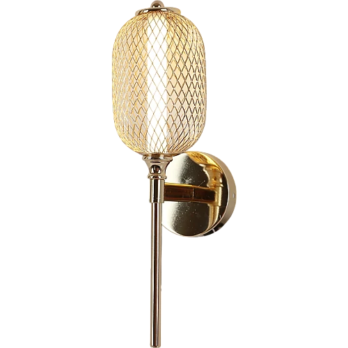 إضاءة جدارية مفرد شبك ذهبي لون الانارة 3اضاءات 3 واط