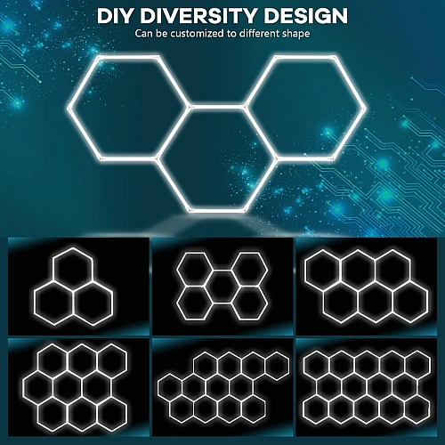 إضاءة سداسية ليد للكراجات السعودية Hexagon LED Lights