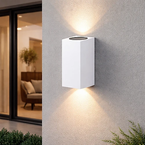 كشاف بوابة جداري ابيض مجوز إضاءة فوق و تحت قاعدة لمبة تركيب GU10