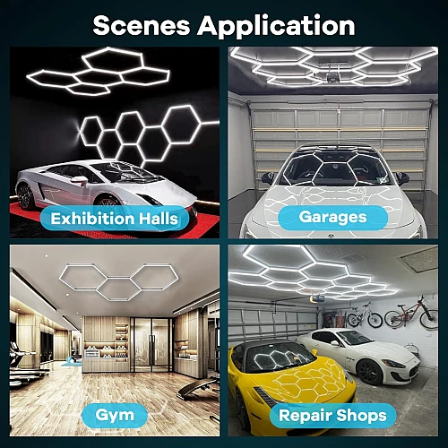 إضاءة سداسية ليد للكراجات السعودية Hexagon LED Lights