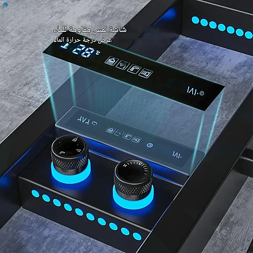 شاور مساج ديجيتال أسود بـ 5 وظائف وشاشة حرارة