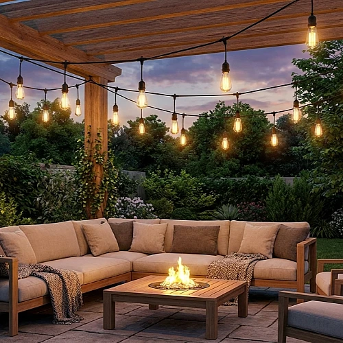 عقود لمبات اناره بلمسة فنية وفاخرة للمناسبات طول 25 متر اسود 1 لمبة لكل متر 25 لمبة قاعدة E27