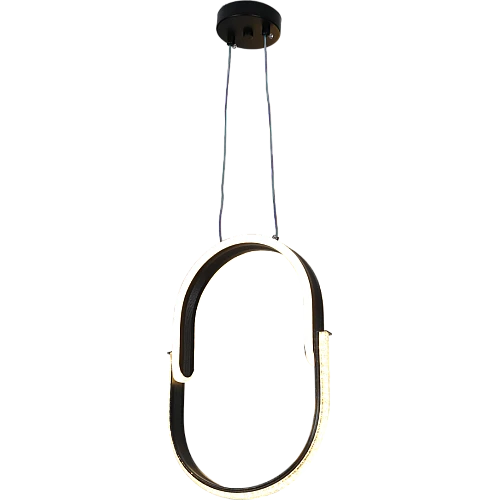 علاقي مودرن بيضاوي اسود لون الانارة 3 اضاءات 30 سم 36 واط