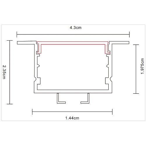 بروفايل سستة فضي دفن عرض30 عمق24 كرتون (40 حبة)
