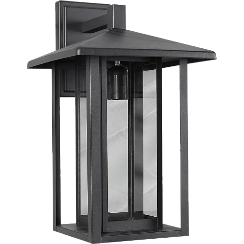 فانوس جداري صغير قزاز شفاف E27 اسود خارجي