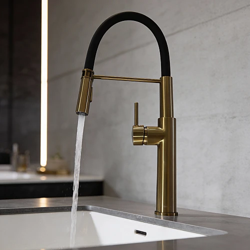 خلاط مطبخ سحاب ذهبي مطفي