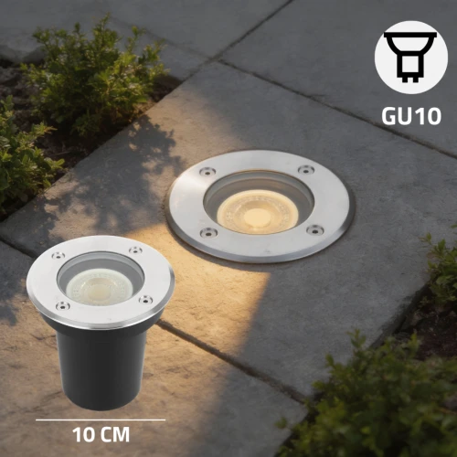 كشاف دفن ارضي غاطسة قاعدة نوع GU10 مقاس دفن 10 سم
